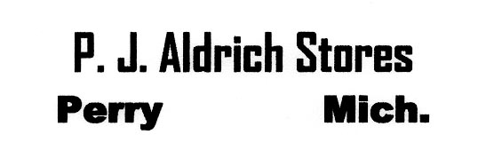 P. J. Aldrich Stores logo