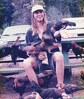 Stuart with the chicks