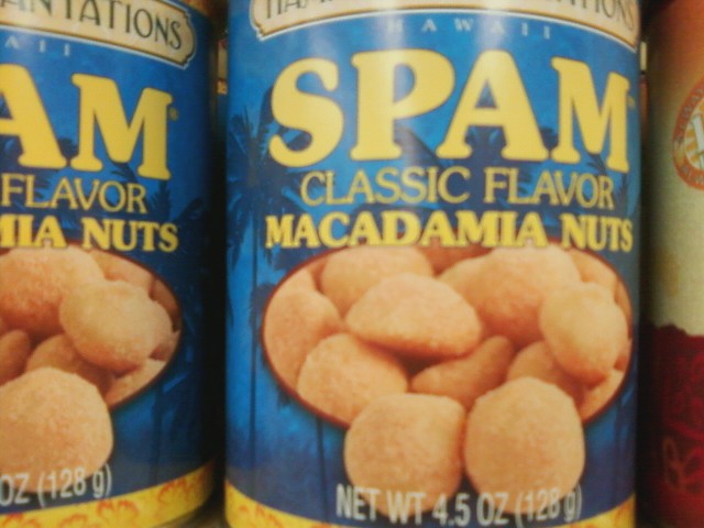 Spam flavored mac nuts