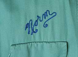 Nametag on Hinspeter shirt