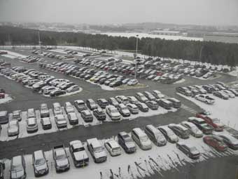 Snow at Bangor Airport