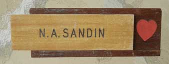 SDC name plaque with heart