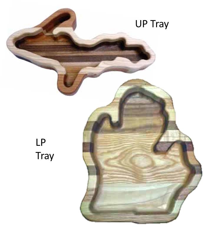 Both peninsula Michigan trays