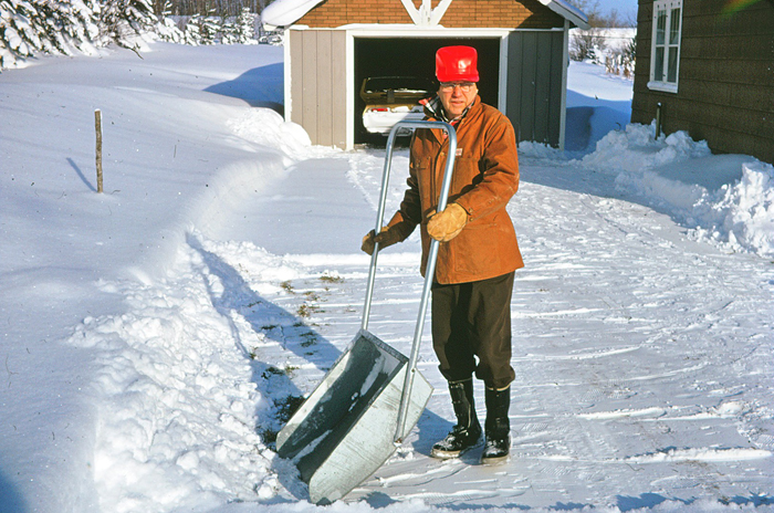 Clarence fights the snow