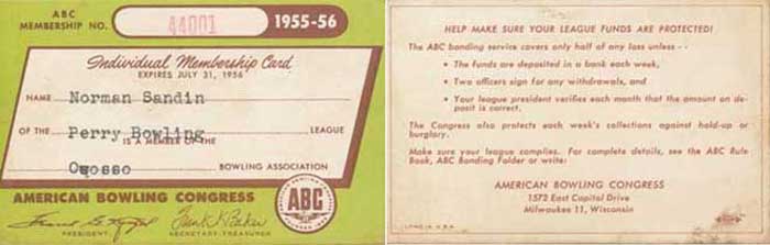 1955-56 ABC membership card