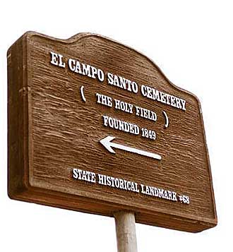 El Campo Santo Cemetery sign
